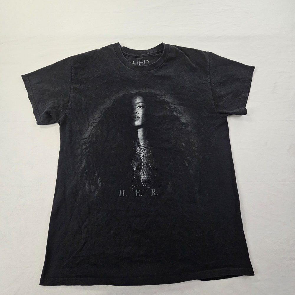 H.E.R. Black Short Sleeve Cotton T-Shirt Adult M